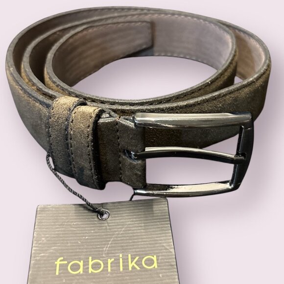 FABRIKA LEATHER BELT  (SUEDE) - COFFEE - HOLES ARE FROM 31-35 INCHES - NWT *read - Picture 1 of 9